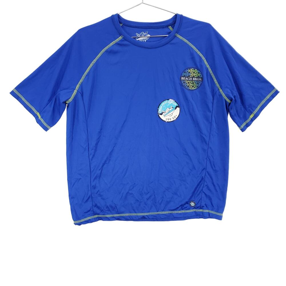 Beach Bros T Shirt Mens Large Blue Sea Turtle Graphic UPF 50 Swimming Shirt Top